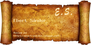 Ebert Sándor névjegykártya